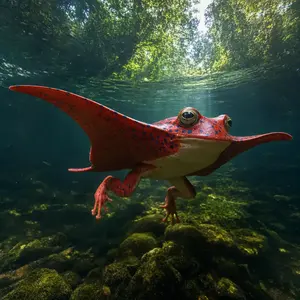 Manta ray + Strawberry frog